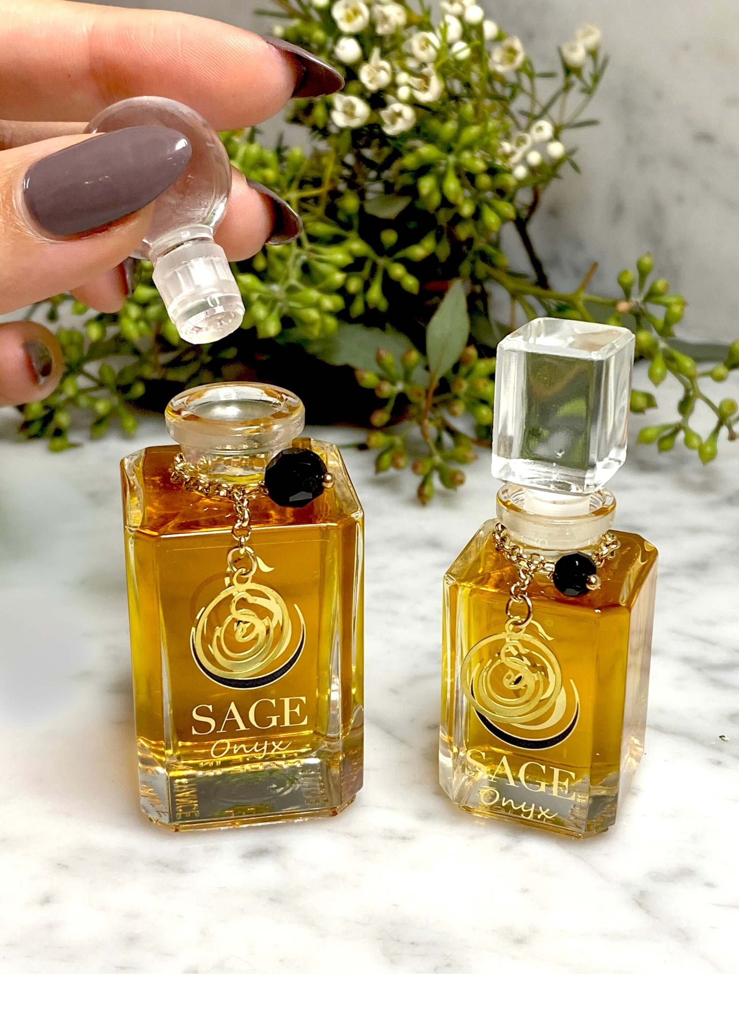 Onyx Vanity Bottle by Sage, Pure Perfume Oil Concentrate