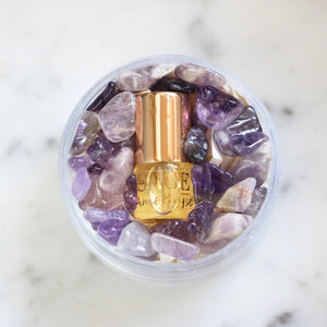 Amethyst Perfume Oil Concentrate Mini Rollie with Gemstones by Sage - The Sage Lifestyle