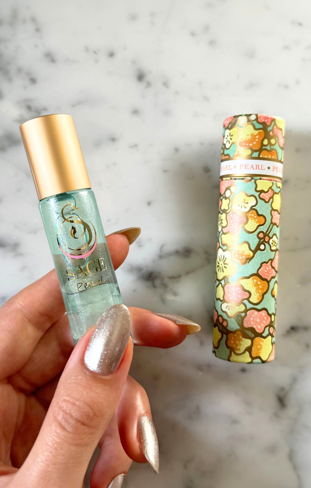 Pearl Limited Edition Shimmering 1/4 oz Gemstone Perfume Oil Concentrate Roll, subtle, vegan, cruelty-free with  gift box