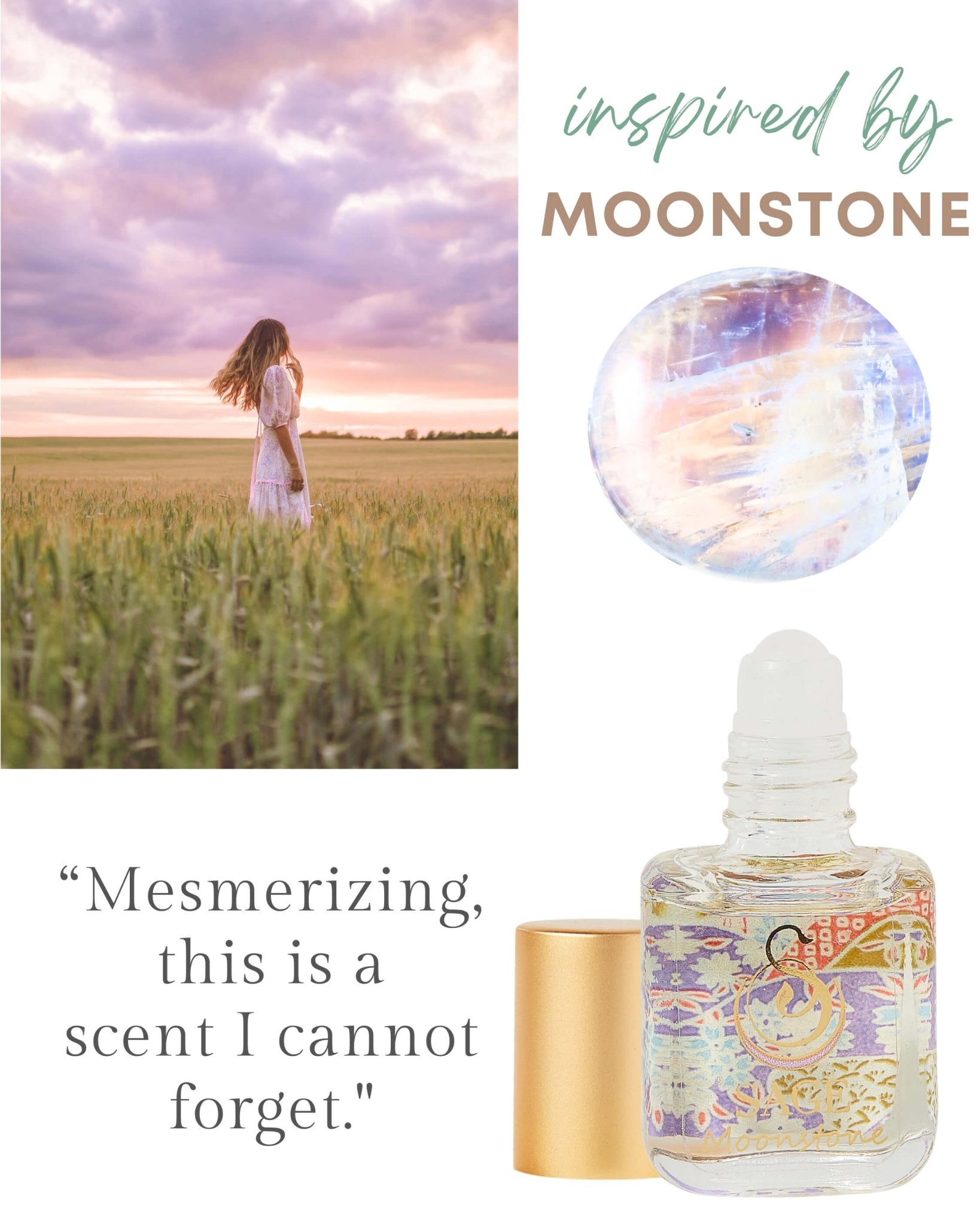 PETITE FLORAL TRIO ~ Rose Quartz, Turquoise, and Moonstone Organic Perfume Oil Extract Gift Set by Sage - The Sage Lifestyle