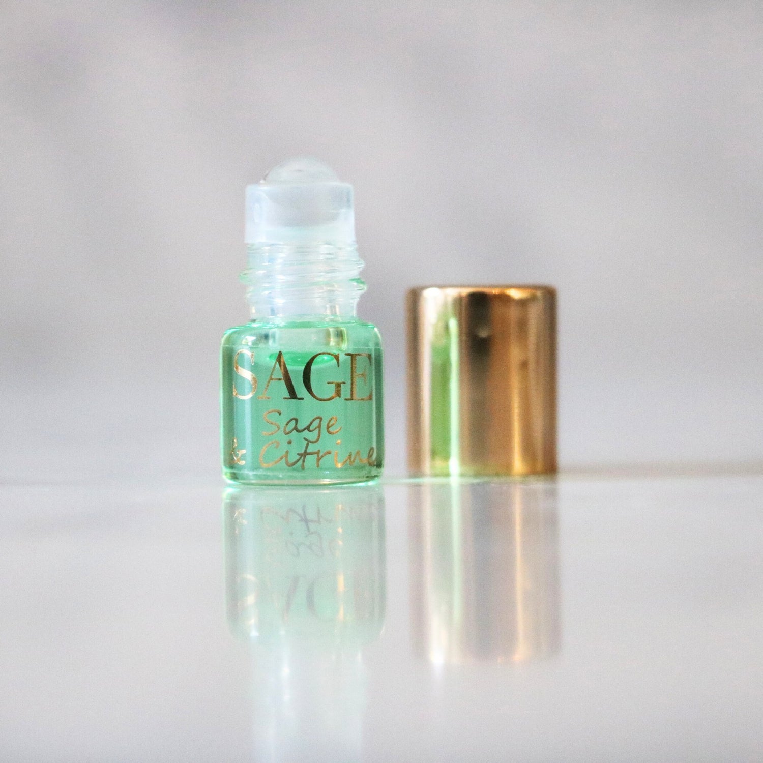 .03 oz Mini Roll on Citrine Perfume Oil by Sage, Fruity, Gender Neutral, Vegan, Cruelty Free travel size fragrance