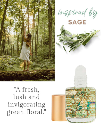 Secret Garden FLORAL Gift Set ~ Rose Quartz, Turquoise, and Sage 1/4 oz Organic Perfume Oil Extract Roll - Ons by Sage - The Sage Lifestyle