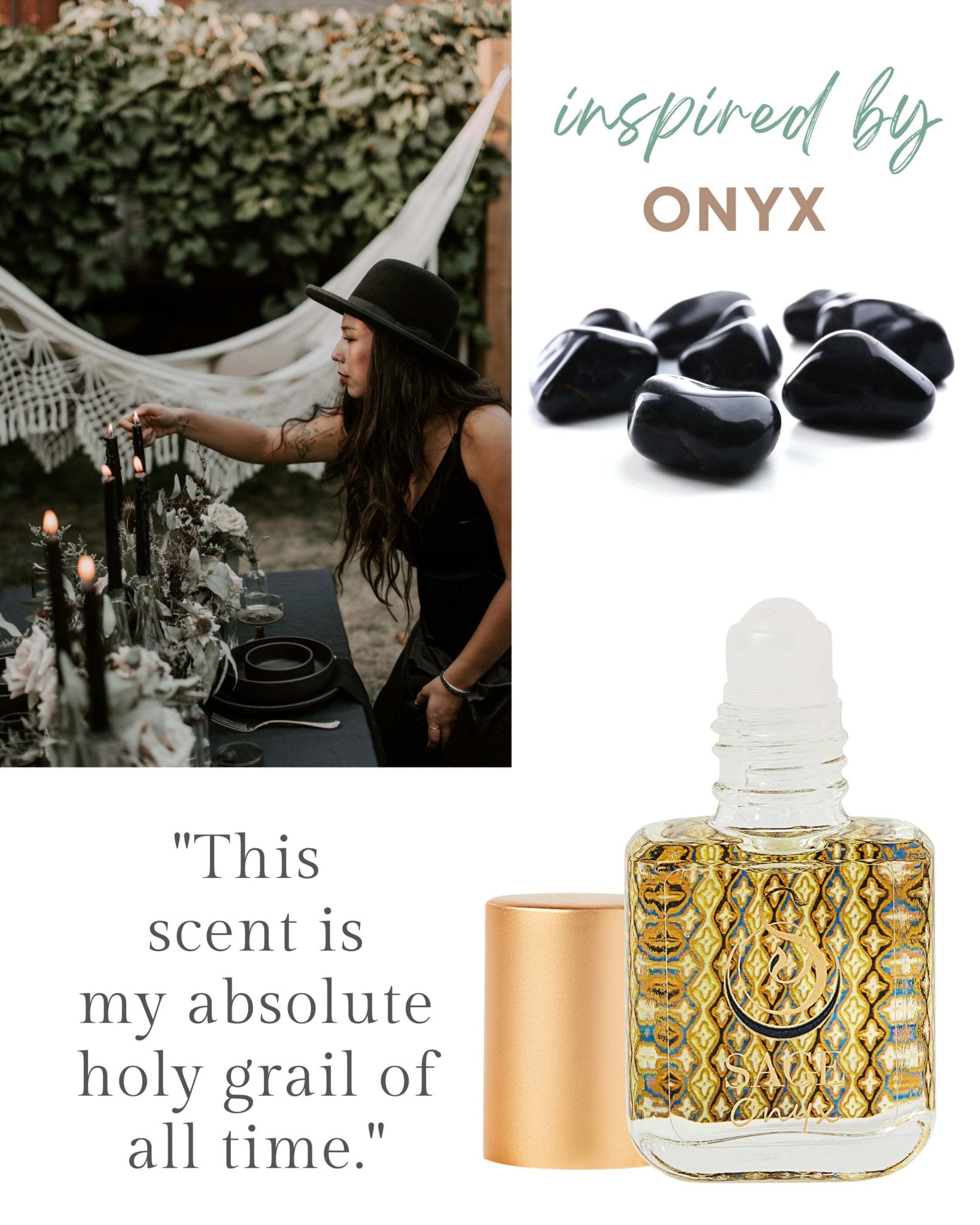 Secret Garden TOP SELLER Gift Set ~ Diamond, Onyx, and Pearl 1/4 oz Organic Perfume Oil Extract Roll - Ons by Sage - The Sage Lifestyle