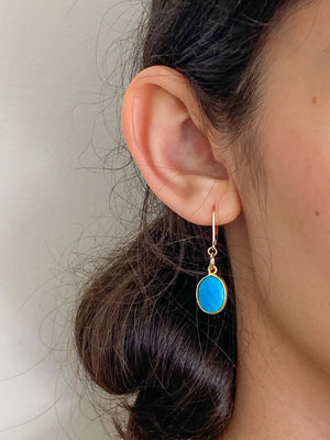 Arizona Turquoise Charm Gold Earrings by Sage Machado - The Sage Lifestyle