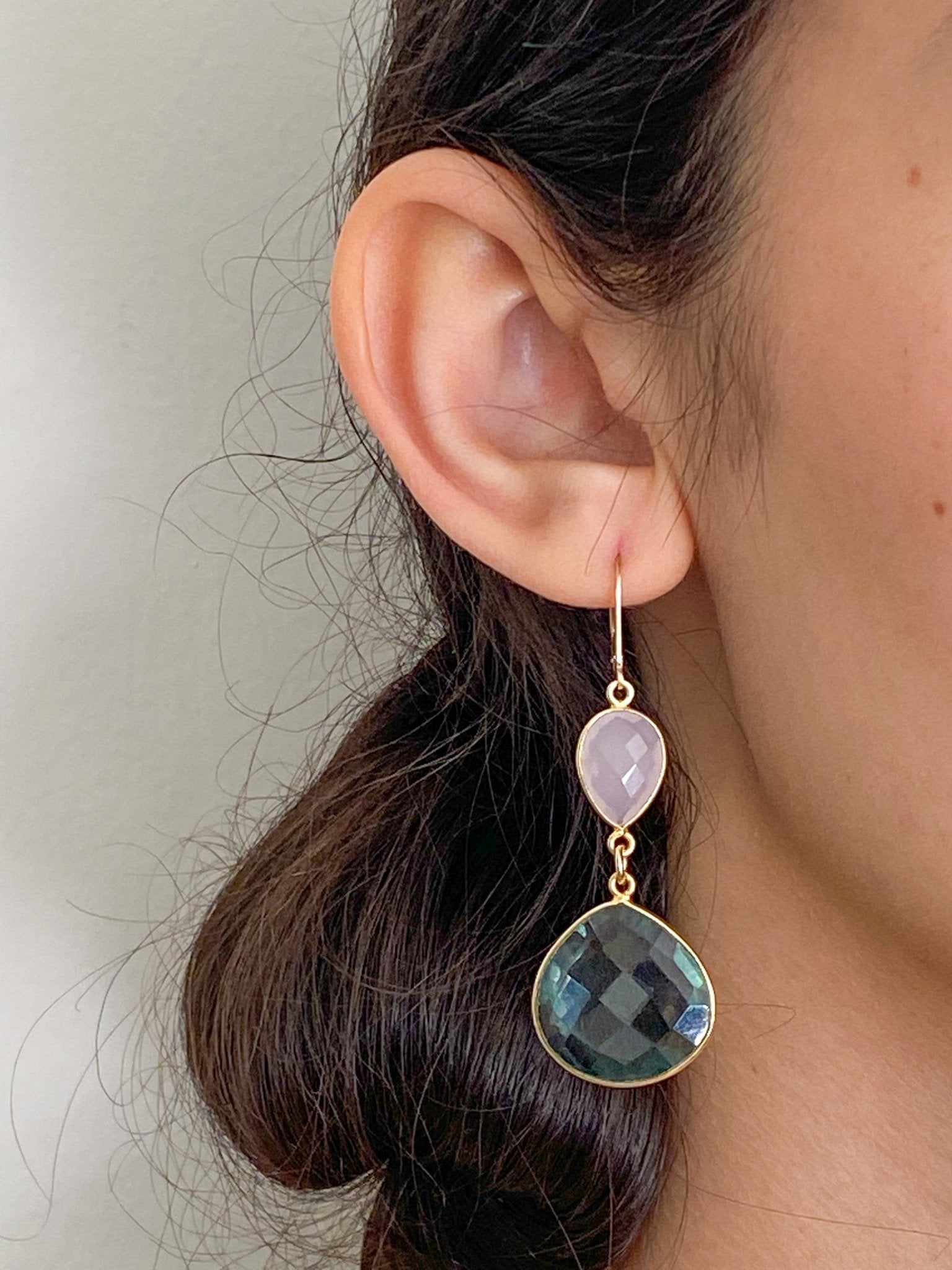 Blue topaz rose gold on sale earrings