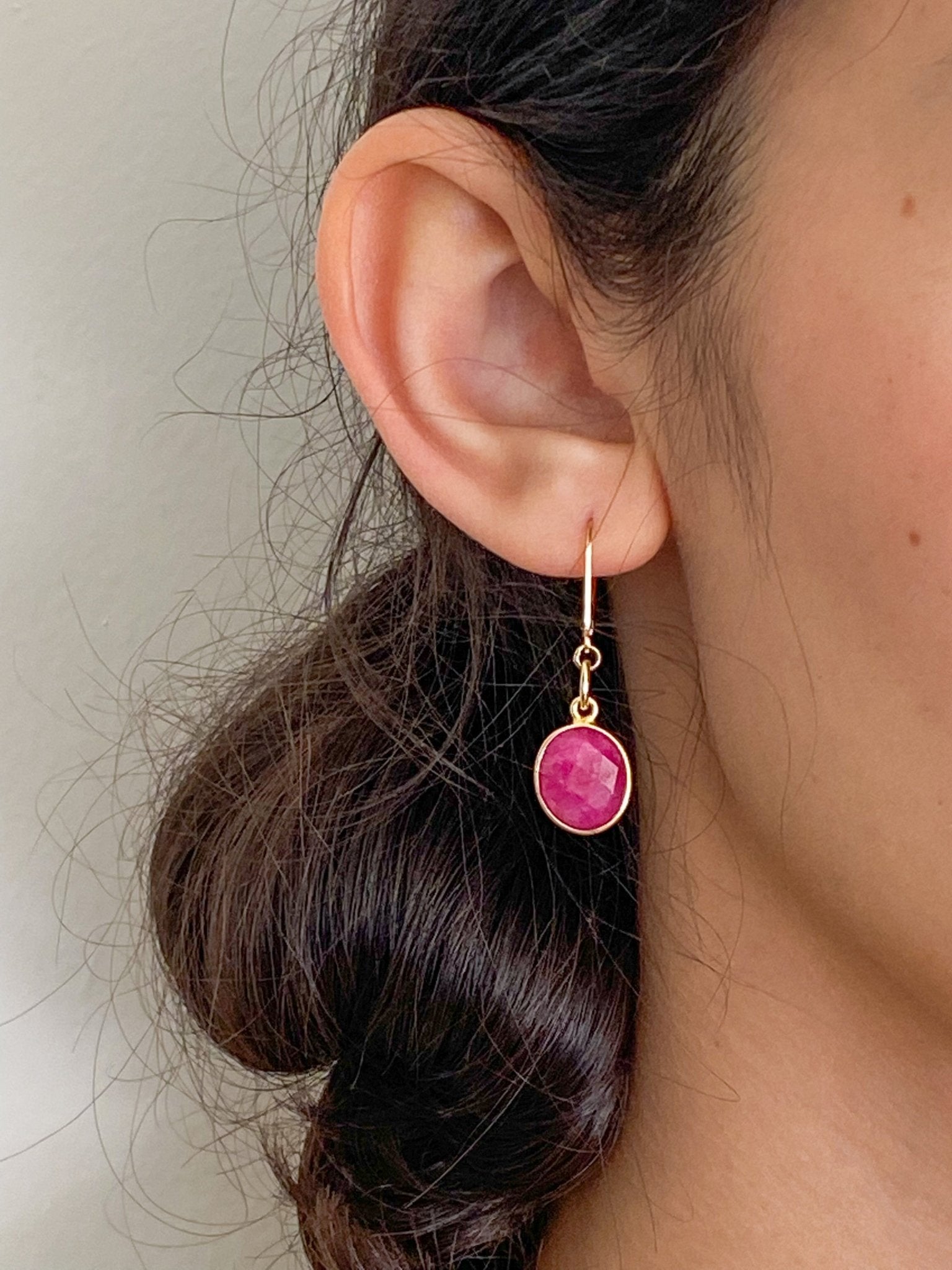 Raw ruby deals earrings